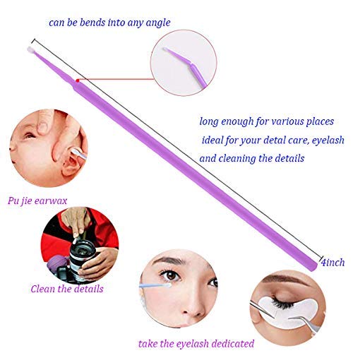 BONEW 400 Stück Dental Einweg Produkt Dental Micro Applikator Pinsel Biegbar Ultrafine Dia.1.5 Mm (lila)