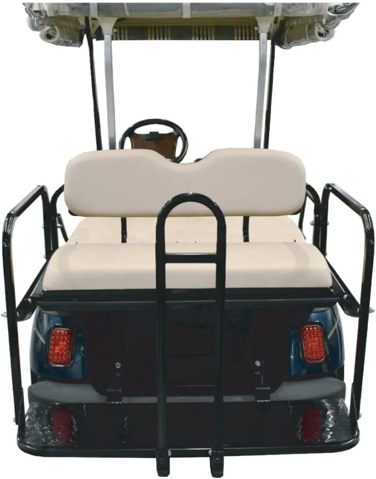 PROFX Golf Cart Rear Flip Seat Kit with Grab Bar for Yamaha G14, G16, G19, and G22 Gas & Electric Golf Carts | Ivory Cushions | Compatible with 1995-2007 Models