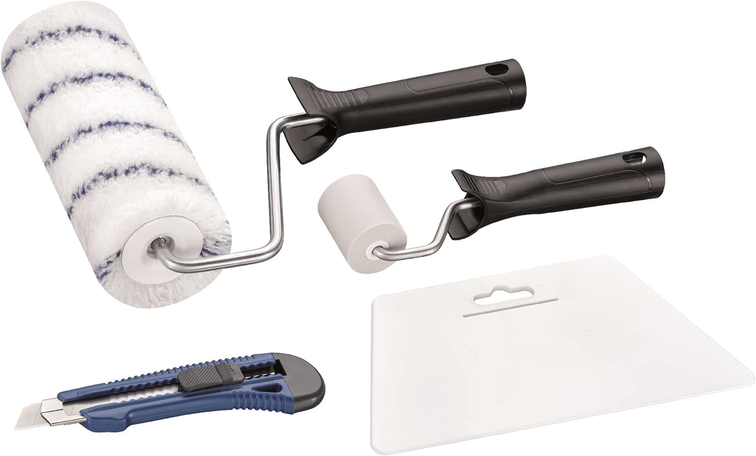 Birsppy Premium Tapezierset 27 TLG. Schneidehilfe Andrückspachtel Schere Andrückwalze Vliestapezierset