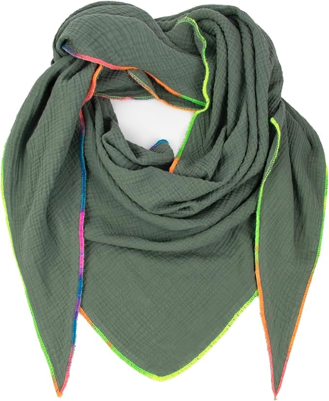 Gloop Damen XXL Dreieckstuch Halstuch Schal Ohne Kratze an Haut Herbstschal Sommerschal dünner Leichter Schal Made in Italy