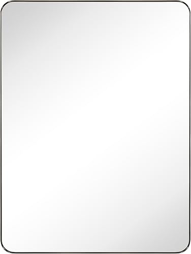 Miniatura 6 de TEHOME Espejo de baño rectangular redondeado de bronce aceitado de 20 x 30 pies, bronce oscuro, 30 x 20 pulgadas, espejo rectangular con marco de