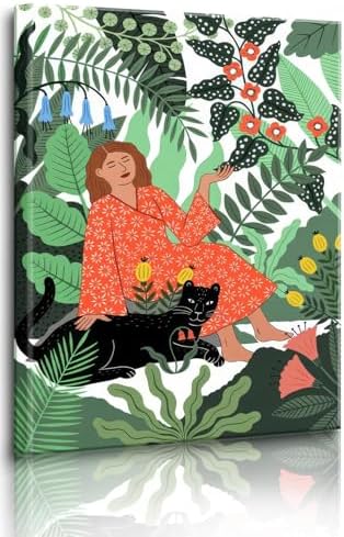 Sexy Forest Woman Bohemian Wall Art Posters Prints Tropical Jungle Canvas Paintings Pictures Livi...