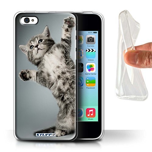 Mldierom Gel PC Phone Case / Cover for Apple iPhone 5C / High Five Design / Cute Kittens Collection