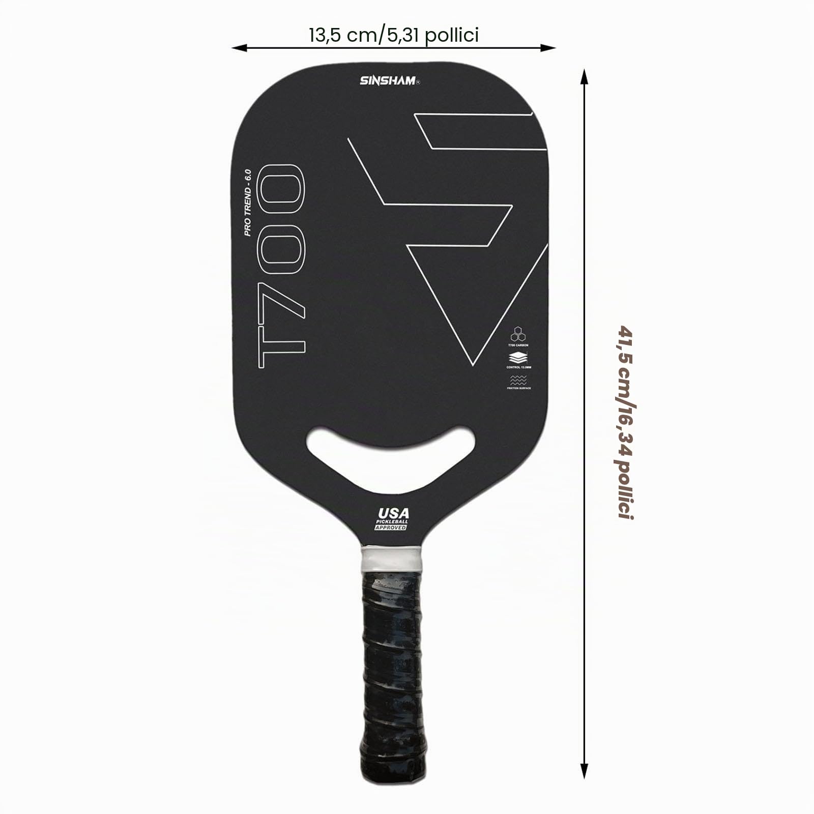 LOVIVER Racchetta da Pickleball in Fibra di Carbonio, Racchetta da Pickleball Portatile, Racchetta da Pickleball Professionale di Alta qualità, Nucleo a Nido