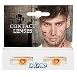 Boland 40006 - Farbige Kontaktlinsen Bloodshot, Rot, ohne Sehstärke, Monatslinsen, 2 Stück
