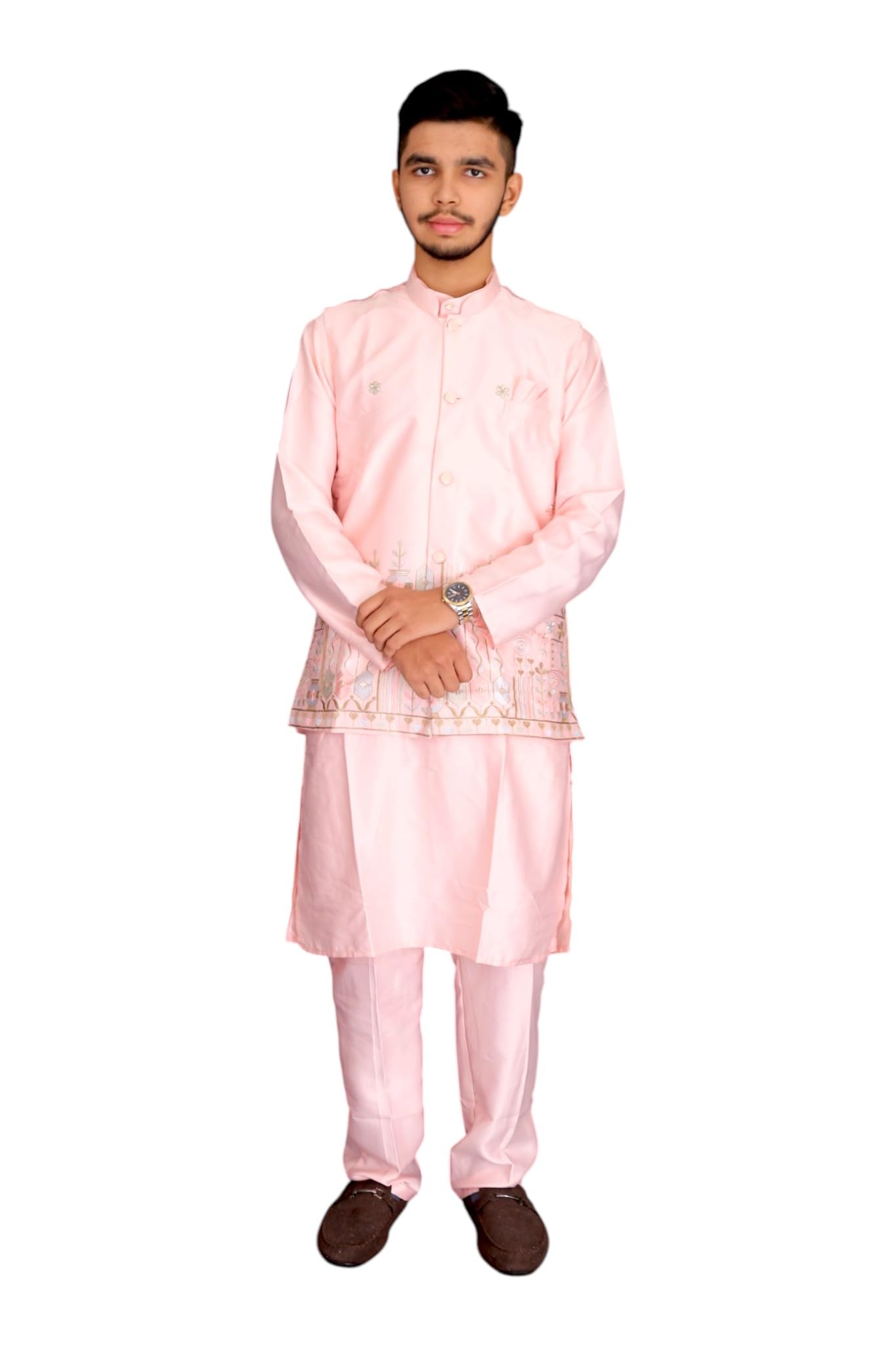 Men's Pink Formal Suit-image-40