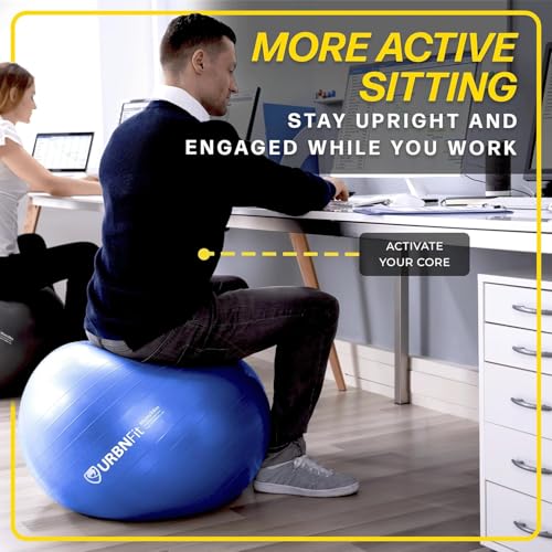 Ceciliec Exercise Ball Anti-Burst Balance Ball for Gym Yoga Pregnancy Stability Swiss Ball with Quick Pump - Image 6