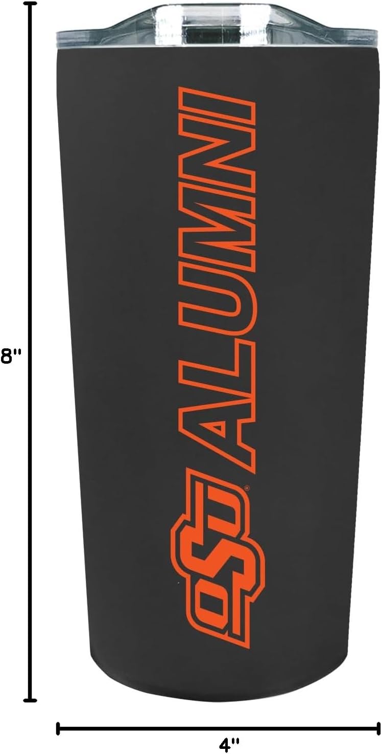 The Fanatic Group Personalized Oklahoma State University Alum 18 oz. Double Walled Stainless Steel Soft Touch Tumbler - Black
