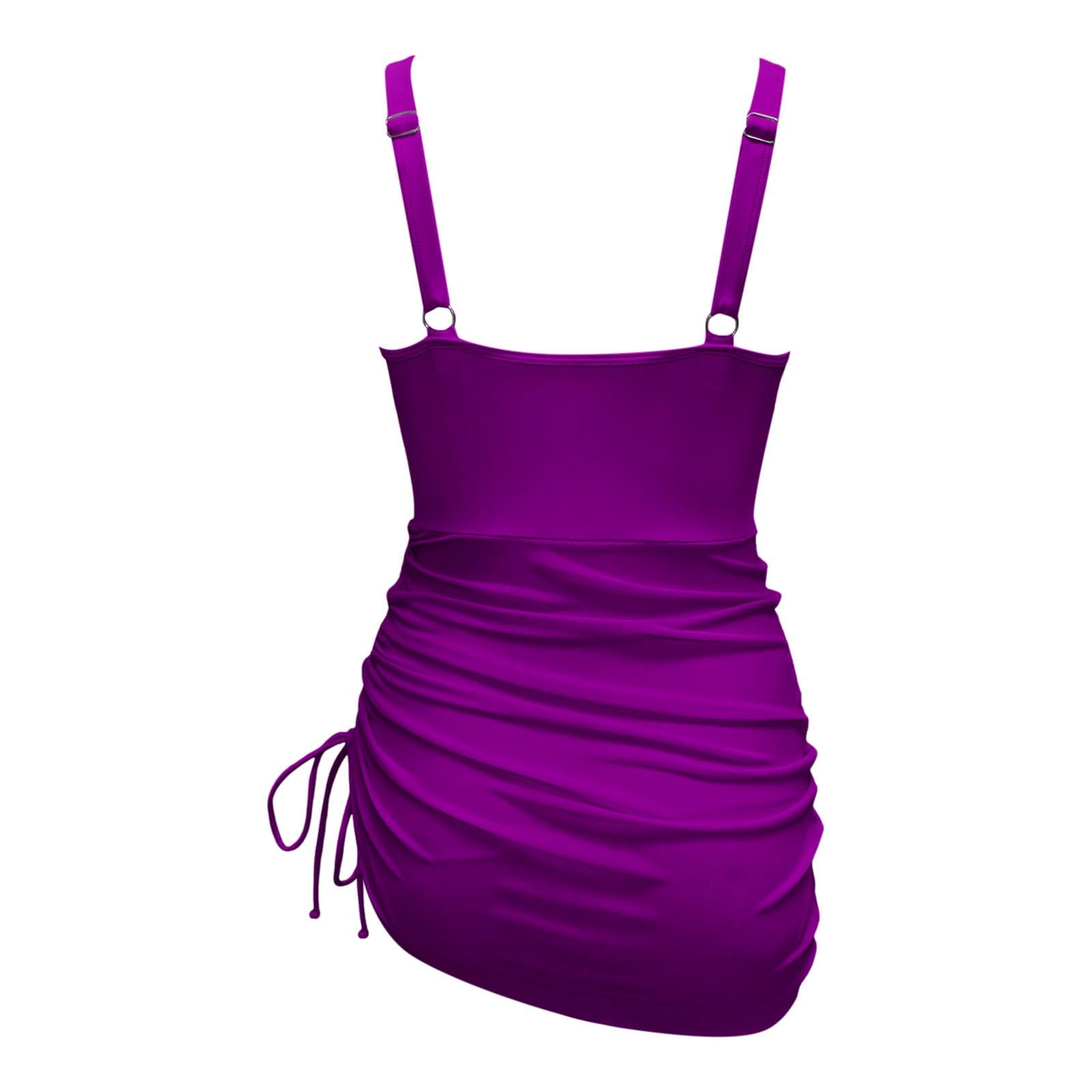 Maillot de bain pour femme, bikini pour femme, gainant de silhouette, robe de bain avec jupe confortable pour l'abdomen, monokini élégante, push up, séchage rapide, col en V, robe de bain tendance
