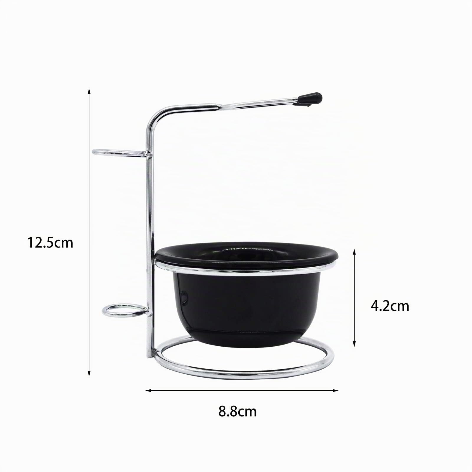 Kit di rasatura per uomo, set universale in acciaio inox con ciotola da barba, il miglior supporto per rasoio di sicurezza, per rasoi manuali, lame, pennello da barba, ciotola da barba