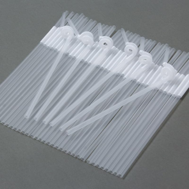 Pitillos plásticos flexibles desechables 100 unidades blanco miniatura 1