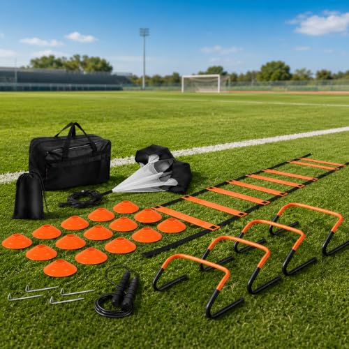 Kit entrenamiento fútbol para evitar fatiga con conos y paracaídas de carrera 4