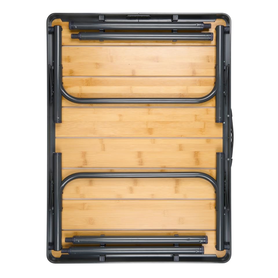 Campe Active Campingtafel Inklapbaar - Inklaptafel - Opvouwbare Tafel Vouwtafel Inklapbare Tafel In Hoogte Verstelbaar 75 X 55 X 31 71 Cm Bamboe En Aluminium