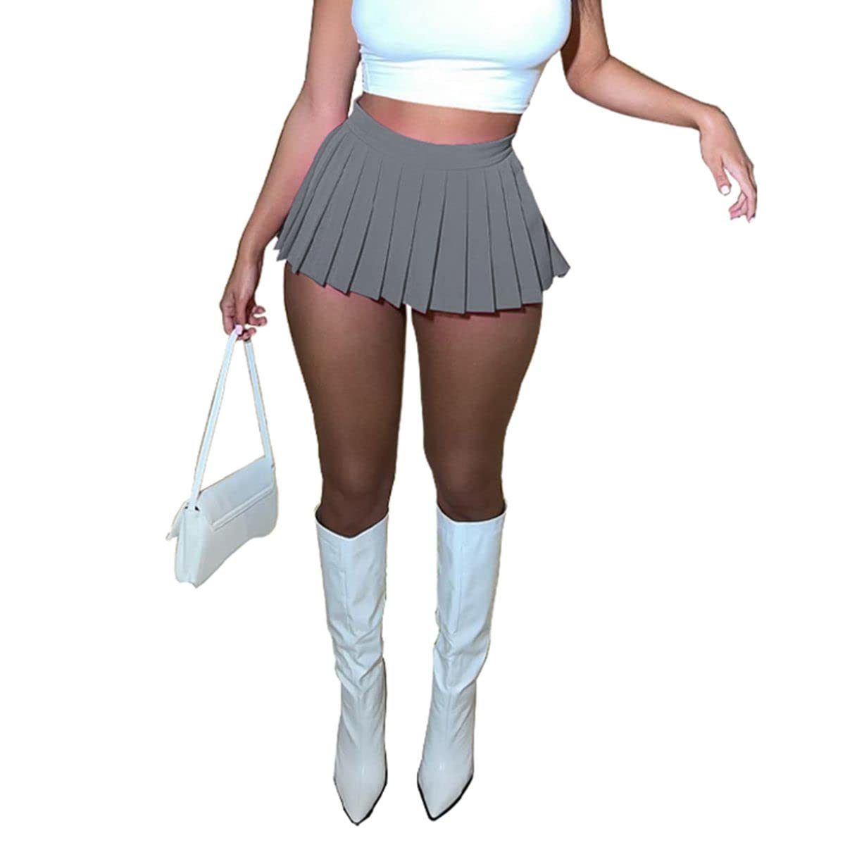 Women's Sexy Club Y2K High Waist Stretchy Tennis Skater Pleated Mini Skirt A-Line Skirt - Review, Price and Buying Guide