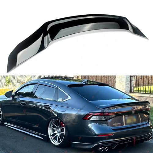 WheelX Rear Spoiler Compatible with 2023-2025 Honda Accord 11th Gen, R Style Duckbill Sedan, Trunk Exterior High Kick Tail Deck Lid Wing Lip (Glossy Black)