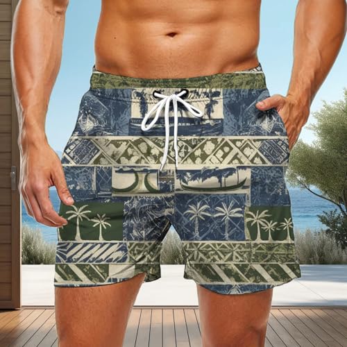 Beach Shorts Men | Casual Hawaiian Plant Graphic Beach Shorts - Breathable Quick Dry Swim Trunks for Vacation Everyday Wear3
