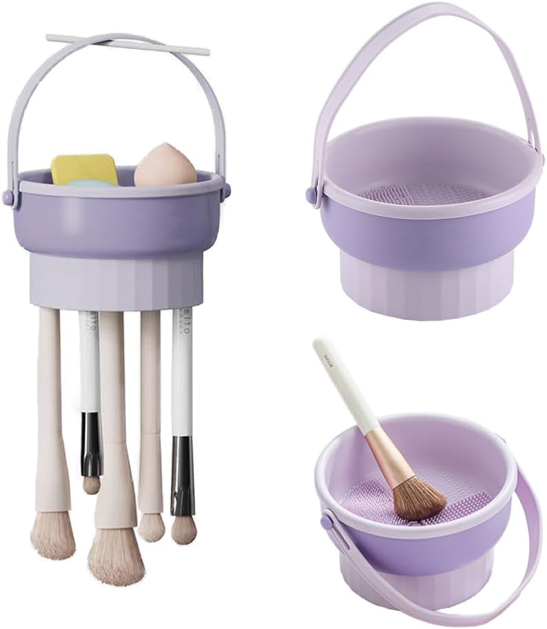 Makeup Brush Cleaning Mat, ZffXH Makeup Brush Cleaner 3 in