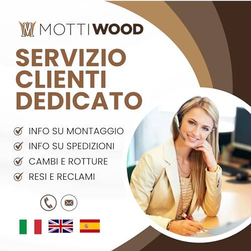 L'Originale Mottiwood Ironing Board, Adjustable Ironing Board, 3 Positions, Folding, Beech Wood, 100% 35 x 141.5 x 92 H, Made in Italy (Natural Colour) - Image 9