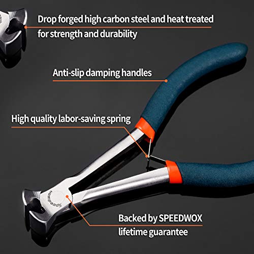Speedwox End Nippers Long Reach 5-1/2 Inch Mini End Cutting Pliers End Cutters Fine Precision Professional Wire Cutter For Jewelry Making Carpenter Construction Tools Nail Remover Mini Nippers #TOP1