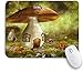 Produktbild Gaming Mouse Pad Rutschfeste Gummibasis, Fantasy Forest Fairy House Pilz Cottage Grüne Bäume Wiese Bunte Blumen, für Computer Laptop Schreibtisch