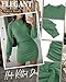 Velvelhall Women's Pullover Sweater Dress Long Lantern Sleeve Ribbed Knit Mock Neck Ruched Bodycon Casual Mini Dress 2026(Grass Green,Medium)