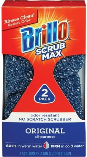 Brillo | Scrub Max Heat Activated | Strong, Long Lasting Sponge | 1 Pack (2ct) (All Purpose) image 2