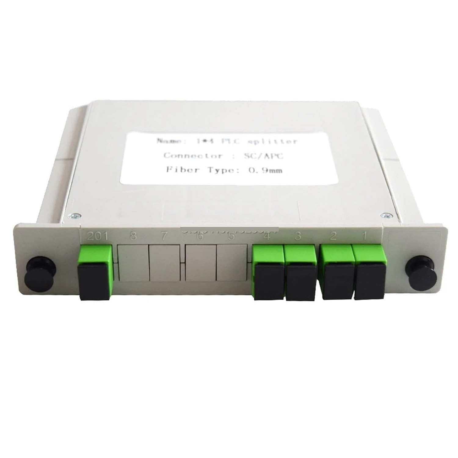 Fiber Optical Splitter Module, 1x4 LGX Box Cassette Card Inserting SC/APC, 1:4, 4 Ports(10pcs)