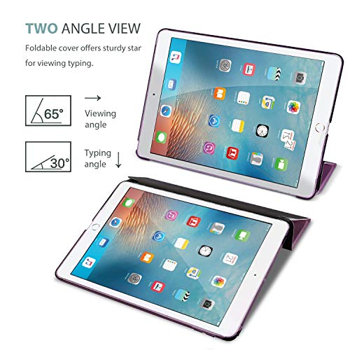 Image of ProCase Smart Case for iPad 9.7 Inch iPad 6th /5th Generation 2018 2017(Model: A1893 A1954 A1822 A1823), Ultra Slim Lightweight Stand Cover with Translucent Frosted Back -Purple