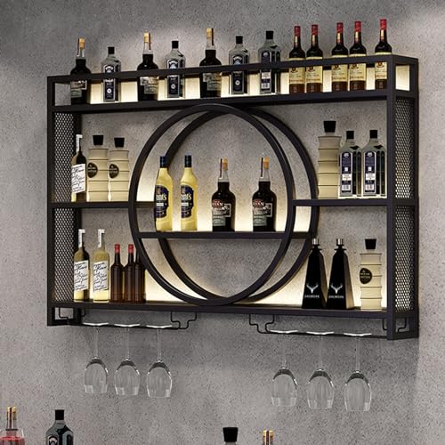 Étagère à vin murale avec support rond multifonction pour rangement bouteille maison