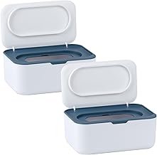 2 Pack Baby Wipes Box Dispenser, Dry Wet Tissue Paper Holder, Tissue Storage Box with Lid, Keep Wet Wipes Fresh, Diaper Box Organizer for Office, Home Accessories