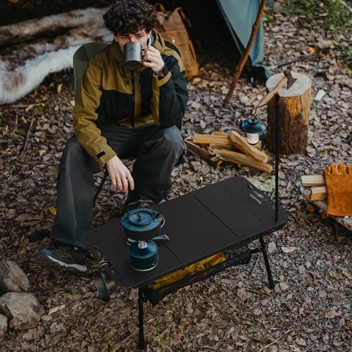 Image of Naturehike Tactical Camping Table with Adjustable Height, Collapsible Table Lightweight with Carry Bag for Camping, Travel expeditions, Hiking, Picnics, BBQs & Beach Trips
