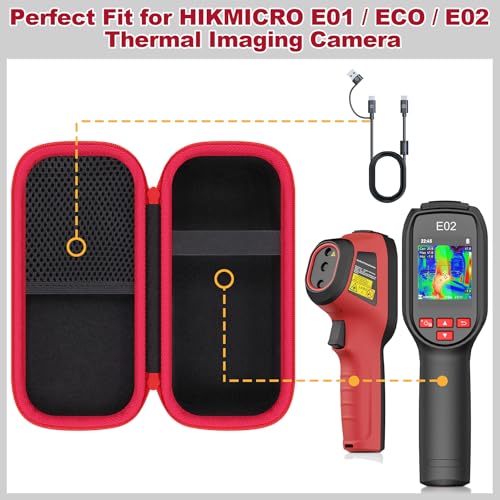 Khanka Schutzhülle Kompatibel mit HIKMICRO ECO/E01/E02/D01 Wärmebildkamera, Tasche Tragbare Aufbewahrungstasche für HIKMICRO ECO/E01/E02/D01 Thermokamera, Nur Hülle