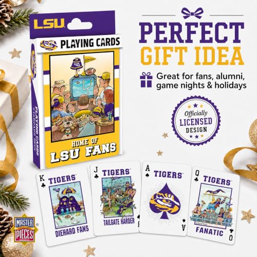 Image of Masterpieces LSU Tigers Playing Cards Deck - Official NCAA Unique Fan Merchandise - Ages 4+