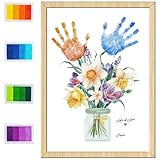 HiFulerr Mothers Day Gifts for Grandma - Art Handprint Flower Crafts for Kids Toddlers, Custom Mom Birthday Gifts from Granddaughter Grandson, Nana Mimi Gigi Grandma Christmas Gift