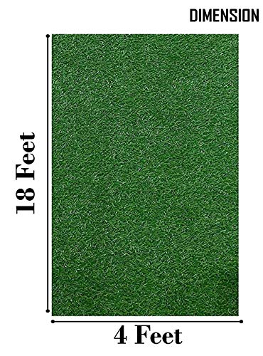 Image of Yellow Weaves Rectangular Polypropylene 45 Mm High Density Artificial Grass Carpet Mat for Balcony, Lawn, Door(4 X 18 Feet), Green