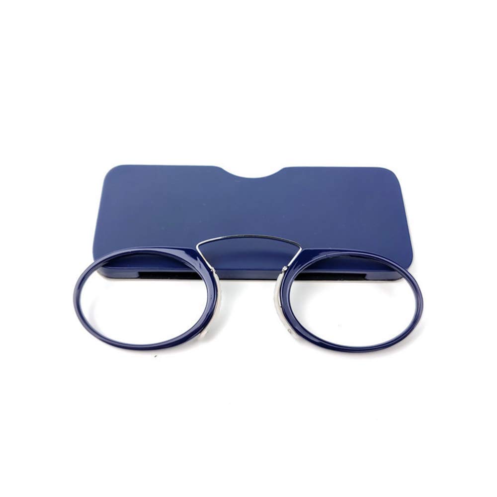 MMOWW Gafas de lectura unisex, Diseño de nariz de clip, Antideslizante, Compactas (Azul, +2.0)