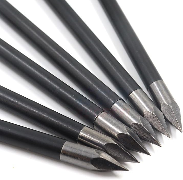 12pcs 6.4-inch Aluminum Shaft Crossbow Arrows, 6mm Diameter, Metal Mini Short Arrows for Outdoor Archery Equipment