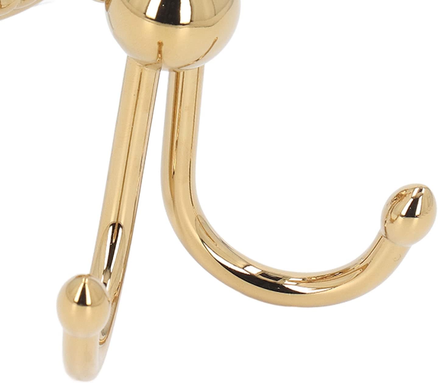 Double Prong Robe Hooks, Antique Gold Wall Mounted Coat Hook with Strong Load Bearing Capacity, Dual Prong Design for Bathroom Bedroom Entryway