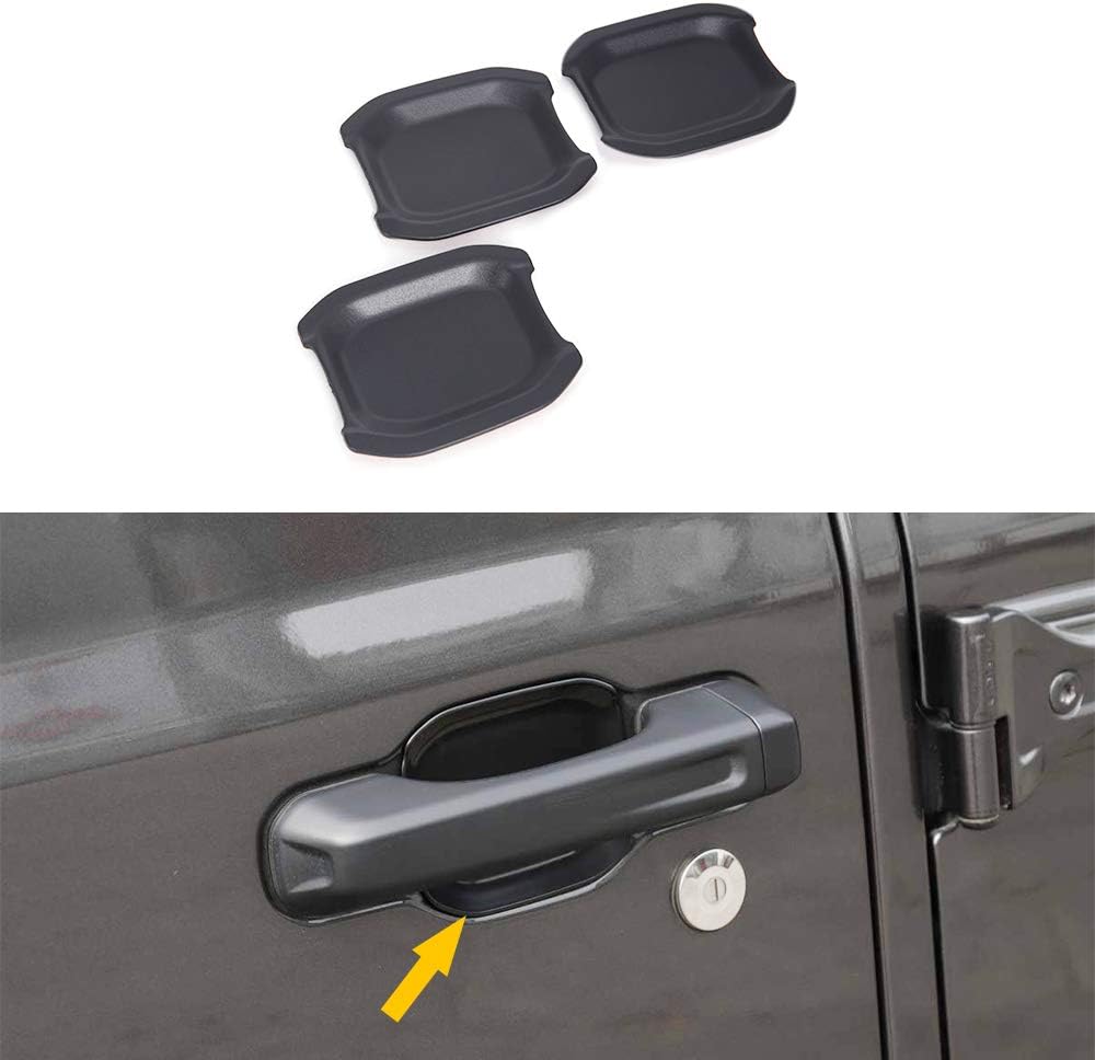 Exterior Door Handle Bowl Cover Trim Frame Decor for 2018-2021 Jeep Wrangler JL- Matte Black (2 Door)