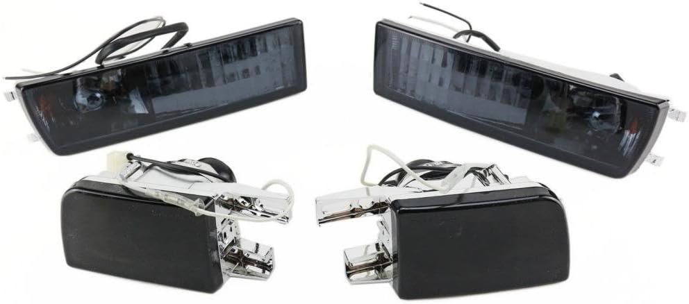 Front Bumper Smoke Lens Fog Light Signal Lamp Set for VW Golf Jetta MK3 93-98