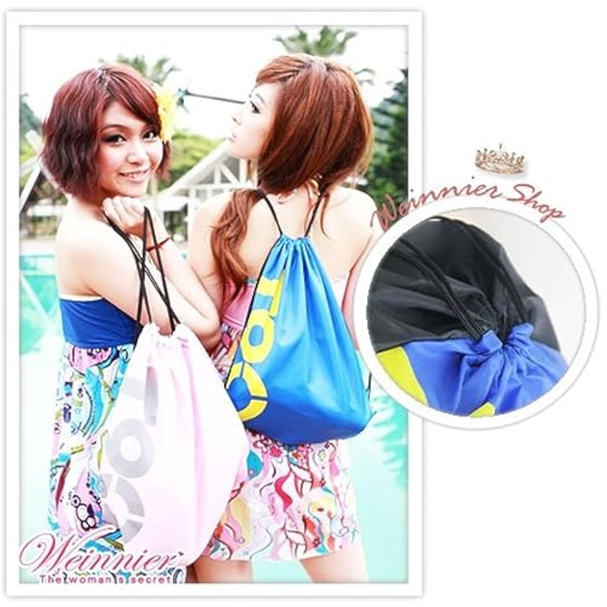 Swimming Drawstring Beach Bag, Waterproof Backpack