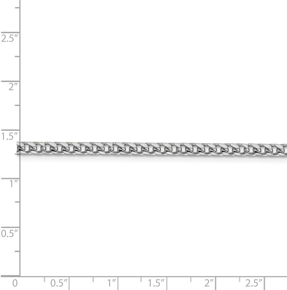 Real 14kt White Gold 3.0mm Franco Chain; 24 inch; Lobster (Fancy) Clasp