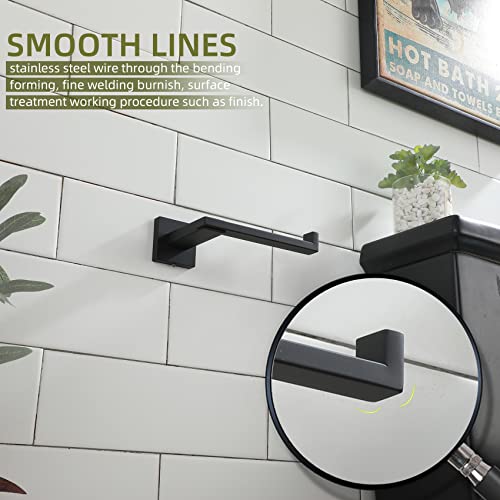 Image of KOKOSIRI Black Toilet Paper Holder for Bathroom Tissue Paper Dispenser Stainless Steel Toilet Roll Holder Hold Mega Rolls Wall Mounted, B2006BK