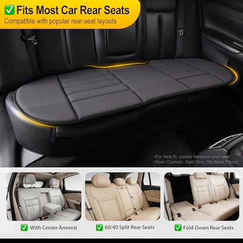 Image of kingphenix 3-Piece Car Seat Cushion Set, 1.2inch Memory Foam Comfort, 2 Front Automotive Seat Cushions + Rear Bench Cushion, Non-Slip Bottom, Fits Sedan SUV Truck Van, Car & Office Chair, Dark Grey