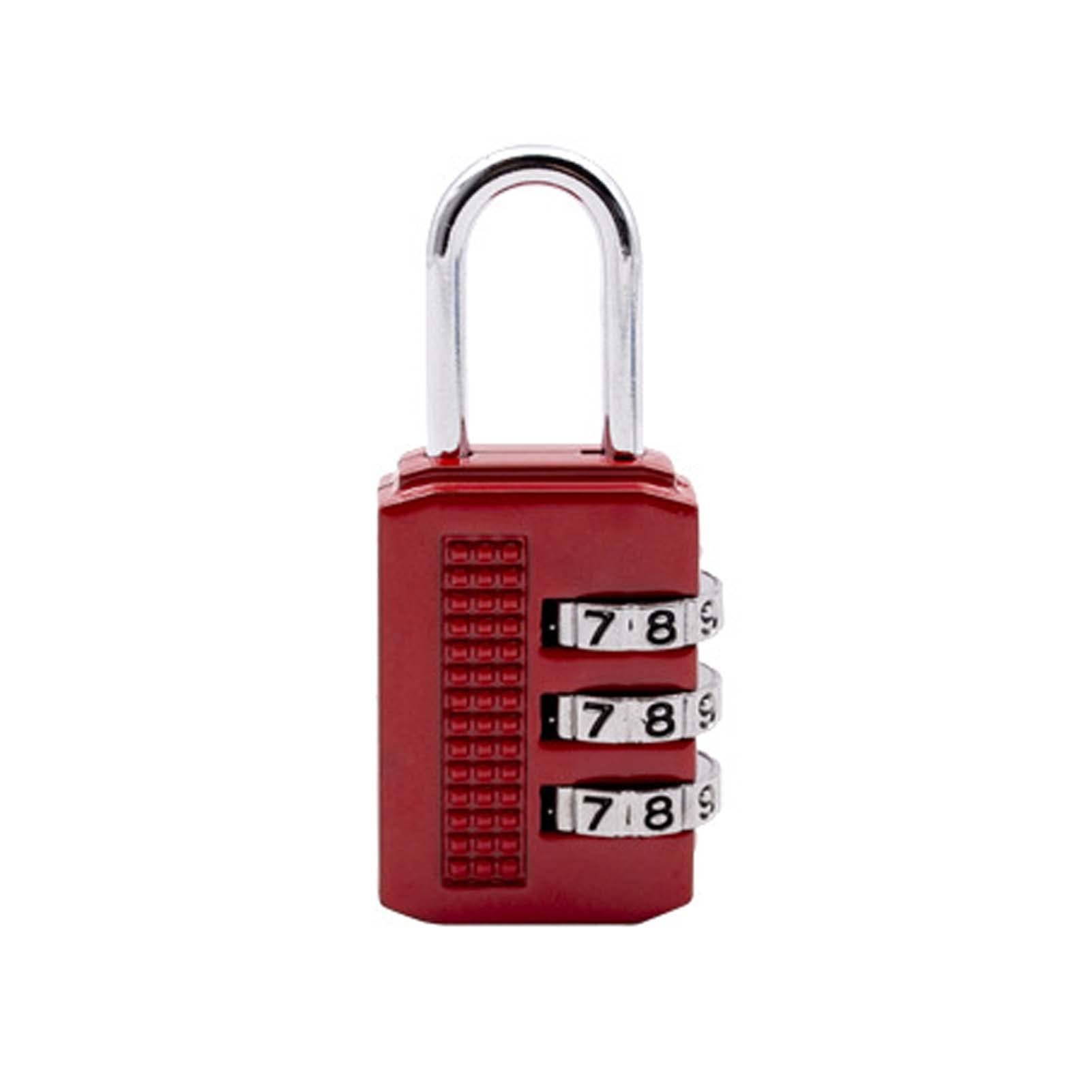 Lansonee Red 1 Pc 3 Digit Combination Luggage Lock - Tsa Approved Suitcase Lock, Small Padlock For Travel Baggage, Gym Locker, Laptop Bag