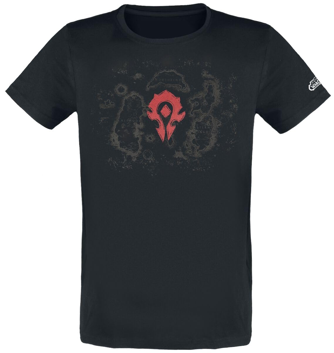 World Of Warcraft Azeroth Horde Homme T-Shirt Manches Courtes Noir Regular/Coupe Standard