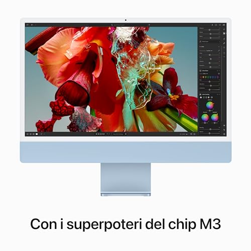 2023 Computer desktop all-in-one iMac con chip M3: CPU 8-core, GPU 10-core, display Retina 4,5K 24", 8GB di memoria unificata, 512GB di archiviazione SSD, accessori in tinta. Color Azzurro - PC Desktop - Immagine 3