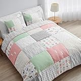 Sweet Jojo Designs Coral, Mint and Grey Woodsy Deer Girls 3 Piece Full/Queen Bedding Set