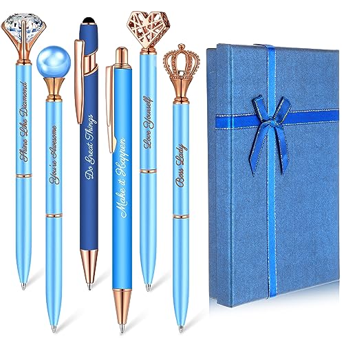 Qeeenar 6 Pcs Fancy Pens for Women Crystal Diamond Pen