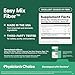 Physician's CHOICE Easy Mix Fiber for Digestive Health & Regularity - No Grit, Sugar Free, & Tasteless - Daily Prebiotic Soluble Fiber Powder Supplement for Women and Men - Unflavored - 7.1oz